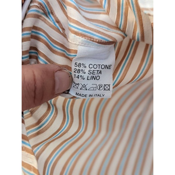 Finamore Napoli Women's Button Up Blouse Made in Italy Sz 40 US Size 6 - Picture 4 of 7